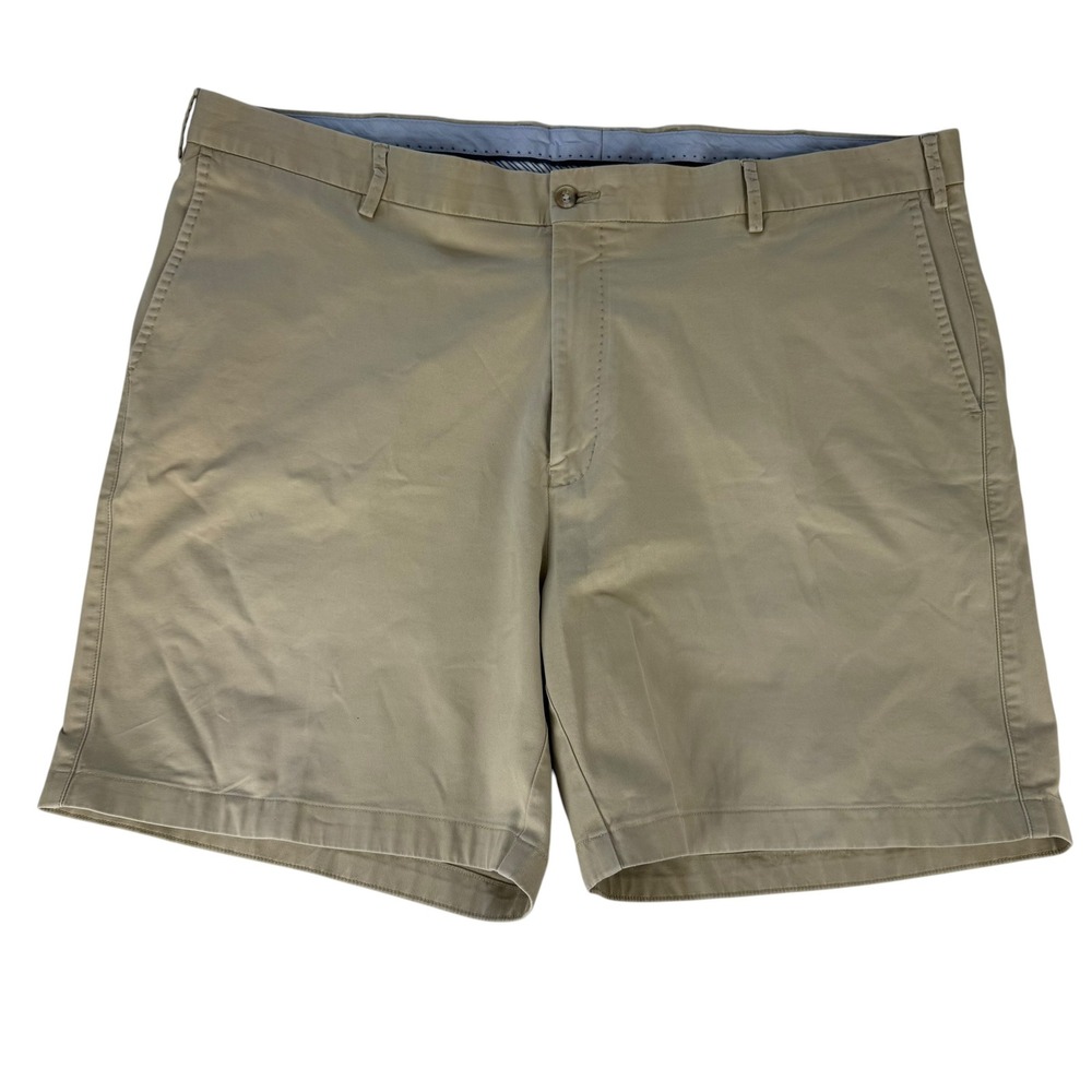 Peter Millar Mens Khaki Tan Pima Cotton Stretch Chino Shorts Size 42 Golf Casual